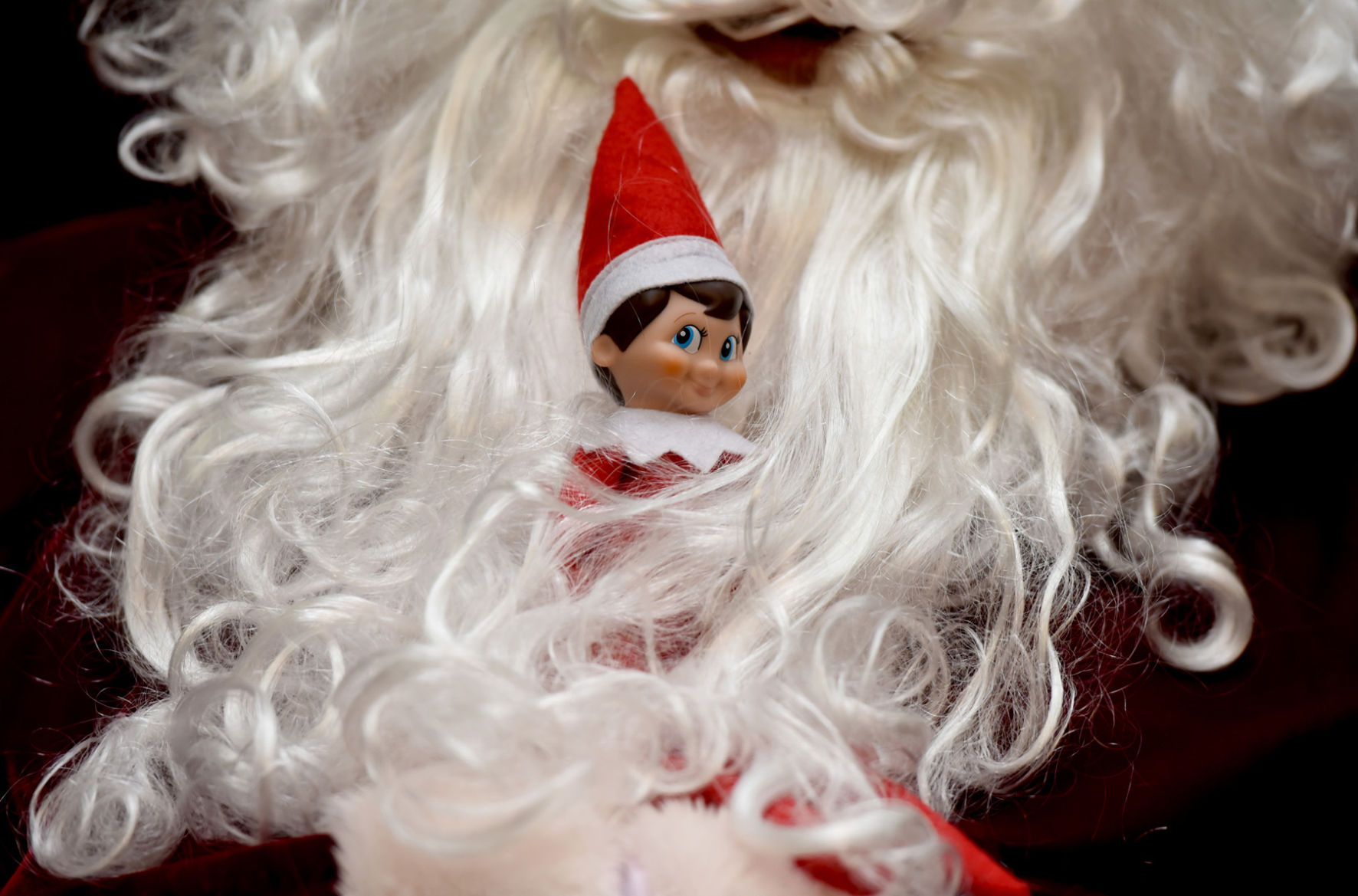 In Santa's beard